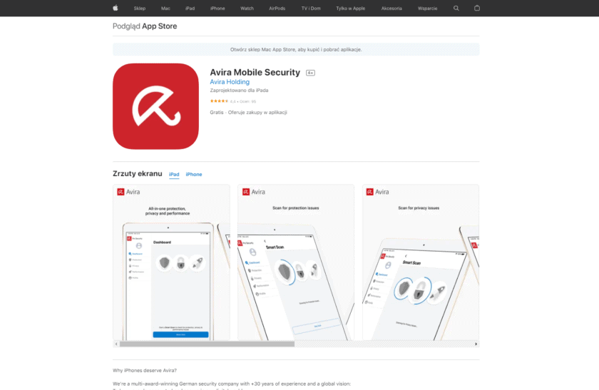 Avira Mobile Security dla iOS